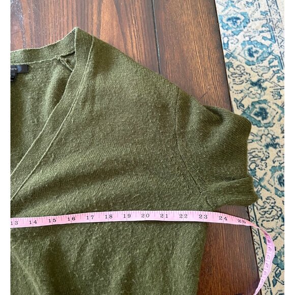 J.Crew Cardigan Green Wool Blend Button Down Oversized Pockets Women's Medium - Picture 8 of 10